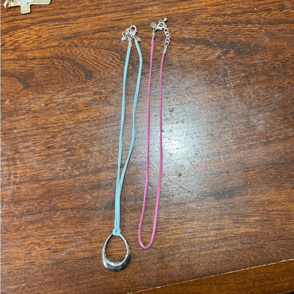 Premier Designs silver plated pendant and 2 necklaces.